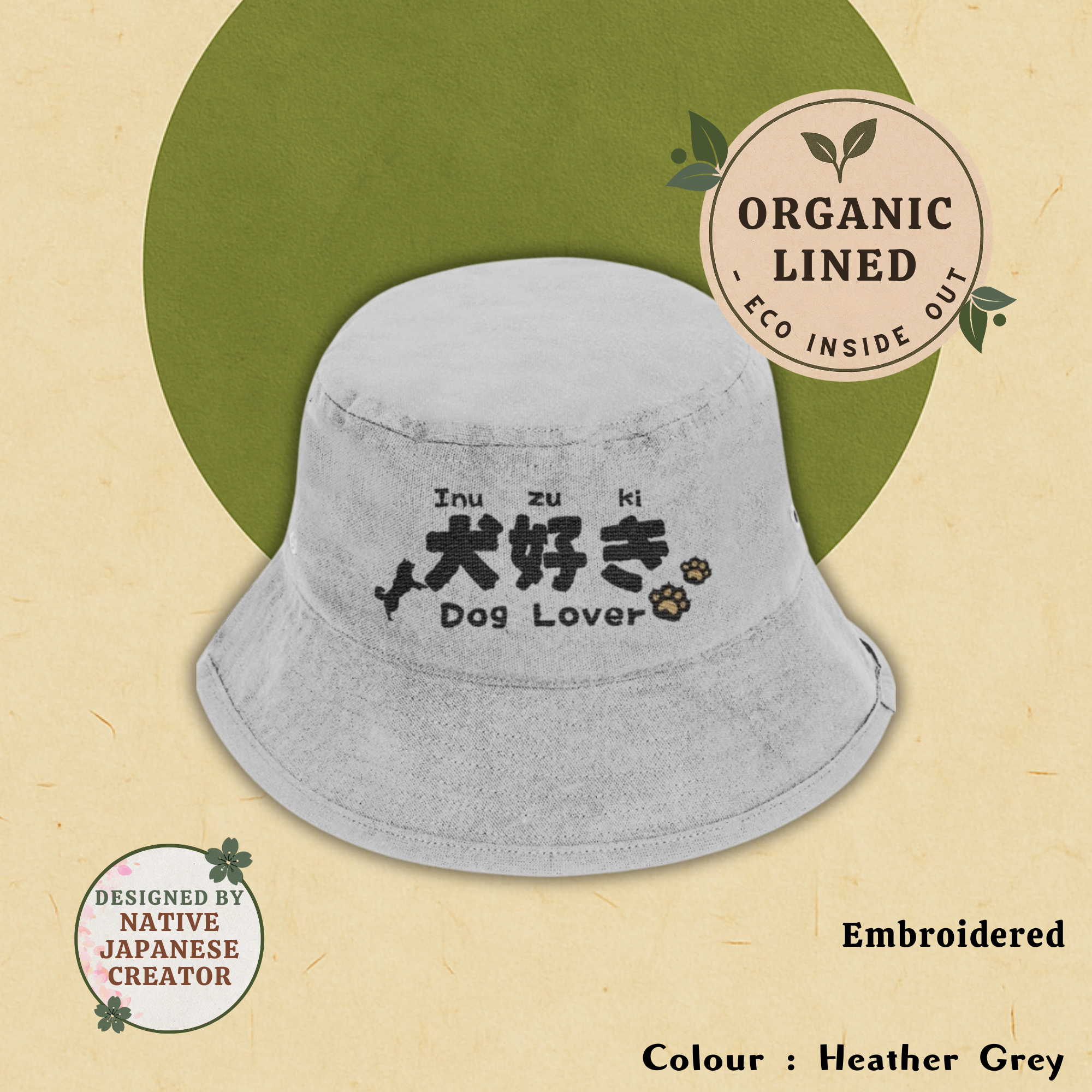Dog Lover | Funny Japanese Embroidered Bucket Hat | Neko Zu Ki
