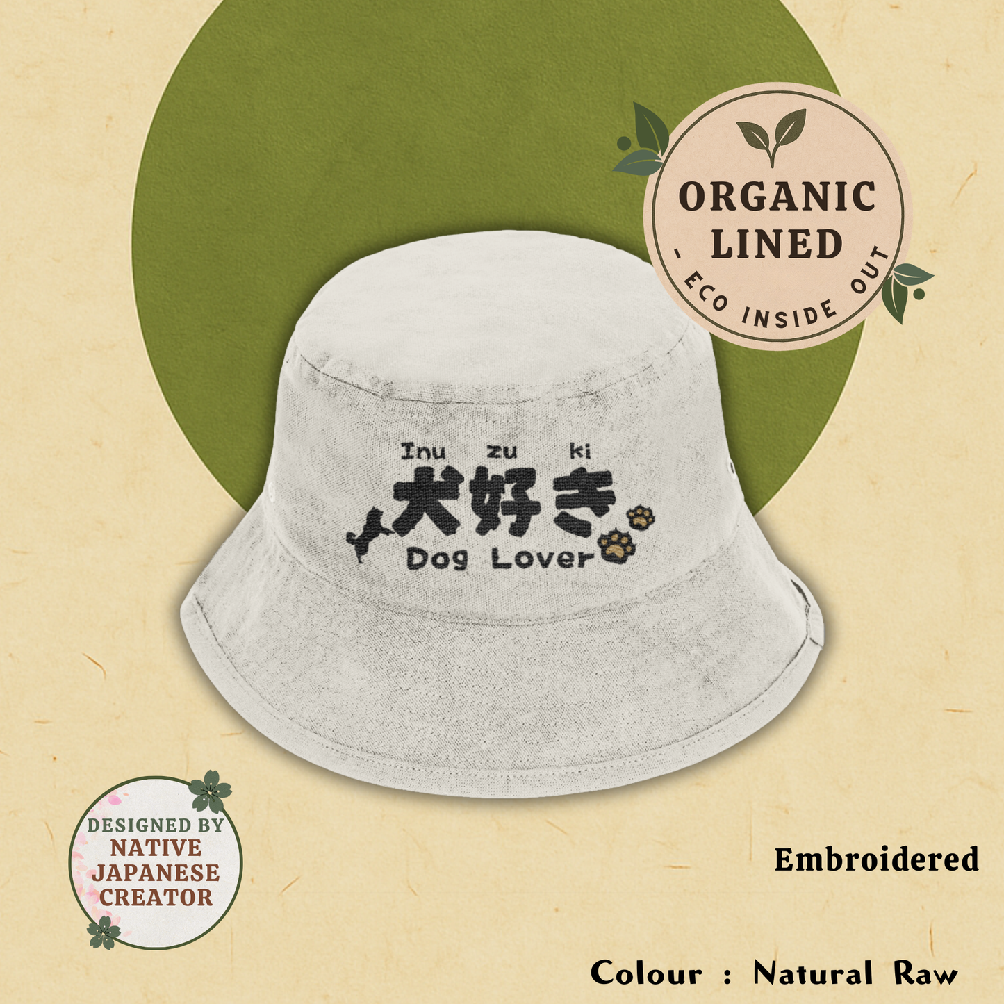 Dog Lover | Funny Japanese Embroidered Bucket Hat | Neko Zu Ki Series