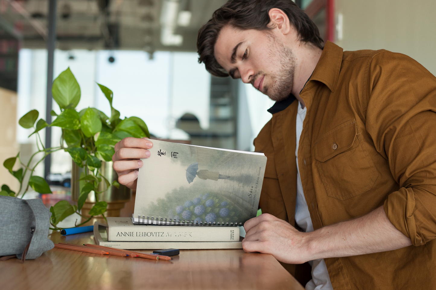 Shiu – 紫雨 | A5 Lined Journal with Hydrangeas and Rain| Kotodama Series